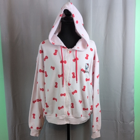 Hello Kitty Sanrio Pink  Jacket with Bow Pattern - Picture 1 of 5